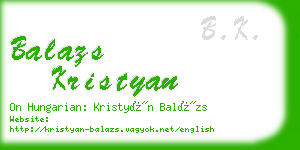 balazs kristyan business card